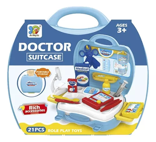 Juguete Valija De Doctor Set X 21 Piezas Para Transportar +3