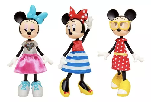 Muñeca Minnie Mouse Lunares Rayas 24 Cm Altura Disney Oficia