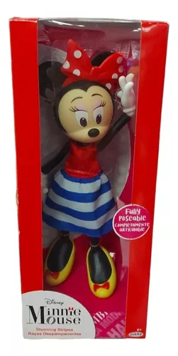 Muñeca Minnie Mouse Lunares Rayas 24 Cm Altura Disney Oficia