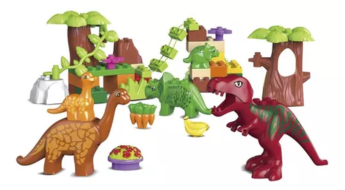 Bloques Didático 40 Piezas Dinosaurio Infantil Mayores 3 Año