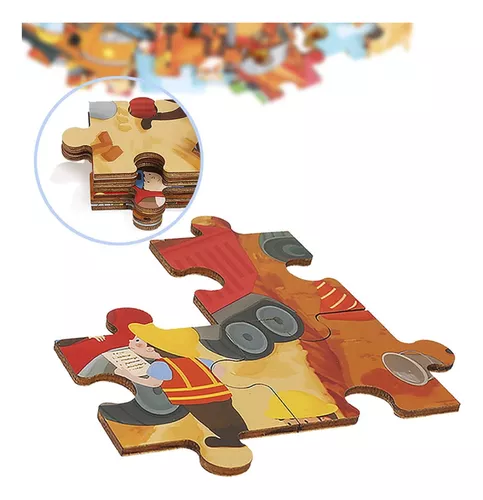 Puzzle 48 Piezas Construcción De Madera 40 Cm + 3 Años