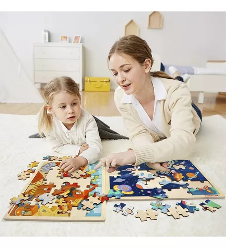 Puzzle 48 Piezas Construcción De Madera 40 Cm + 3 Años