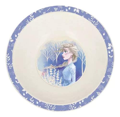 Set Bazar X 3 Bambú Frozen Vaso Plato Bowl Bebe Infantil