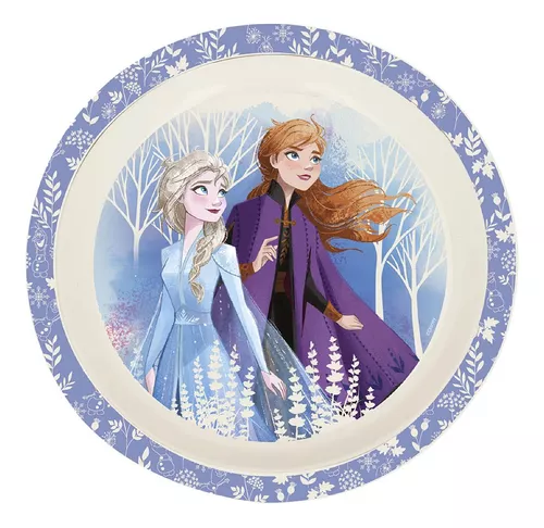 Set Bazar X 3 Bambú Frozen Vaso Plato Bowl Bebe Infantil