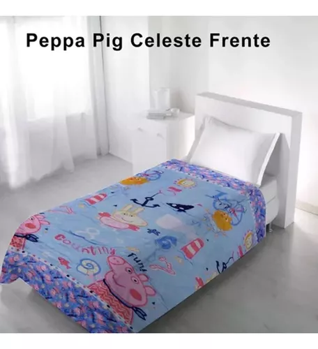 Acolchado Reversible 1 Plaza 150 X 220 Cm Peppa Pig Original