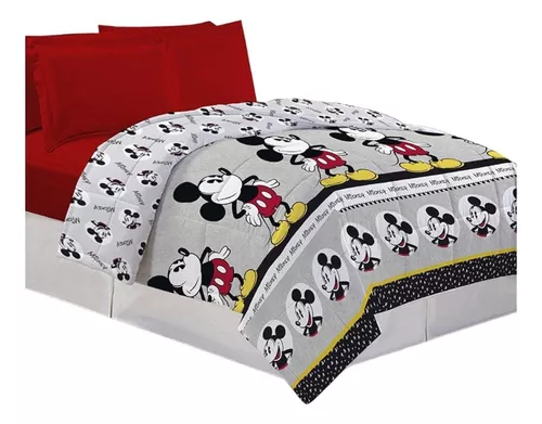 Acolchado Reversible 1 Plaza 150x220 Mickey Infantil Oficial