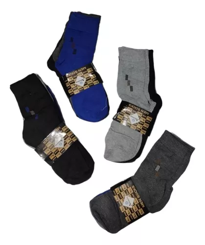 Pack X 3 Medias Largas Surtidas Lisas Algodón Hombre Unisex