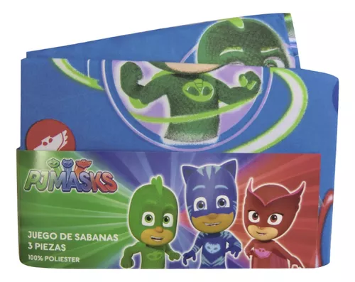 Juego Sábanas 1 Plaza Pj Masks Infantil Oficial 90x188x20