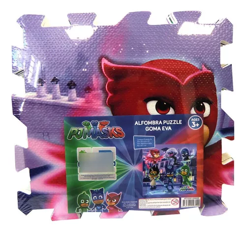 Alfombra Infantil Puzzle Pj Masks Goma Eva 9 Pzas De 30x30