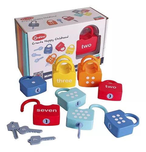 Juguete Set X10 Candados Con Llaves Número Inglés +36 Meses