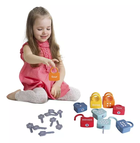 Juguete Set X10 Candados Con Llaves Número Inglés +36 Meses