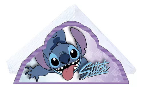 Pack X 15 Servilletas + Servilletero Stich Oficial Cotillón