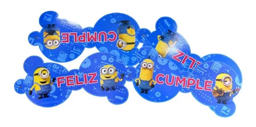 Cartel Feliz Cumpleaños Minions Original Cotillón Disney