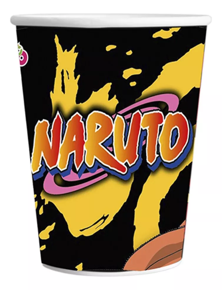 Pack X 8 Vasos Descartables Naruto 9x5x7 Cm 200 Ml Oficial