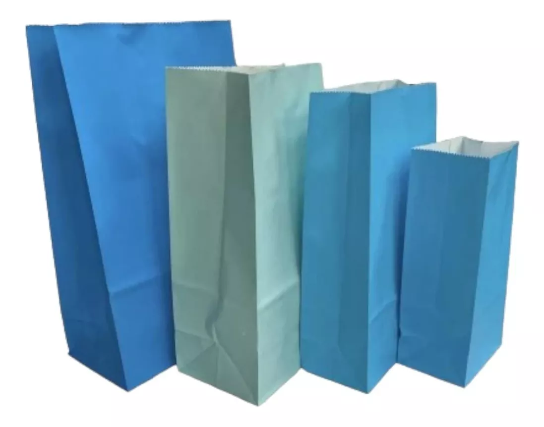 Pack 10 Bolsa Papel Sin Asa Lisa Varios Colores 15x25x8