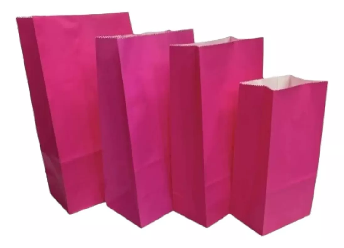 Pack 10 Bolsa Papel Sin Asa Lisa Varios Colores 15x25x8