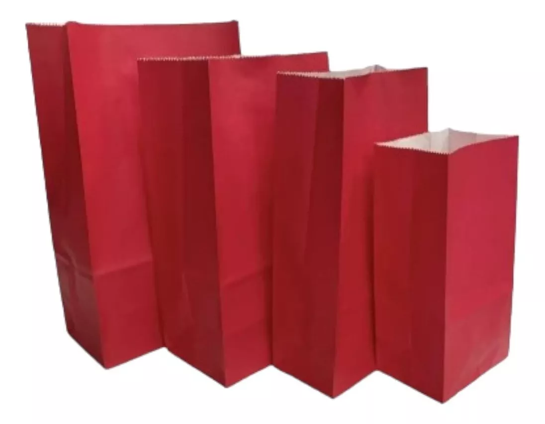 Pack 10 Bolsa Papel Sin Asa Lisa Varios Colores 15x25x8