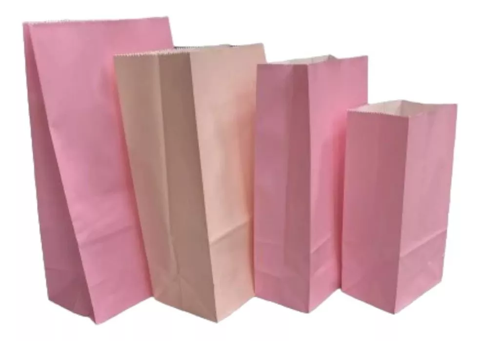 Pack 10 Bolsa Papel Sin Asa Lisa Varios Colores 15x25x8