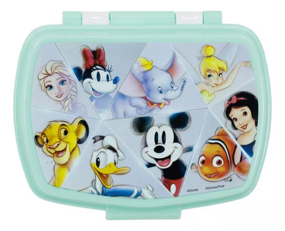 Lonchera Vianda Disney 100 Años 18x12x6 Cm Escolar Plástica