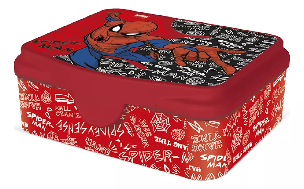 Lonchera Vianda Spiderman Marvel 15x12x6 Cm Escolar Plástica