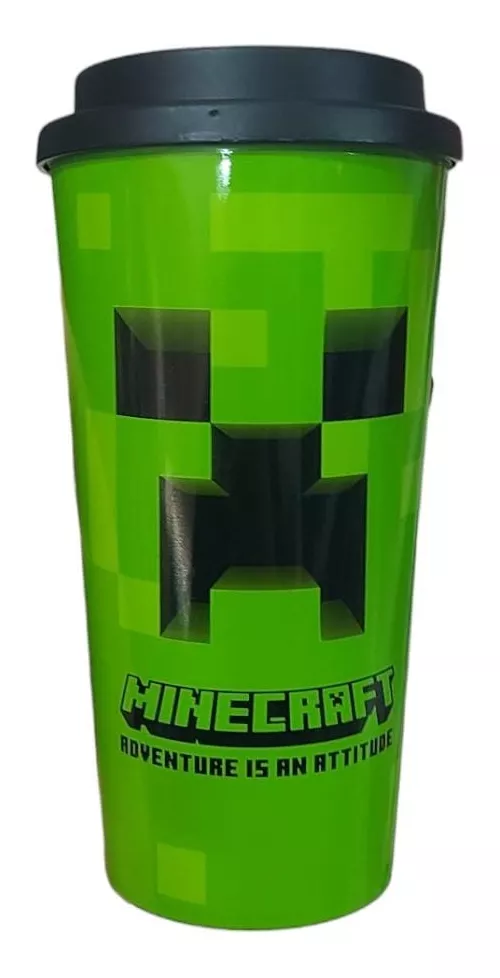 Vaso Doble Pared Transportable Térmico Cafe Minecraft 520ml