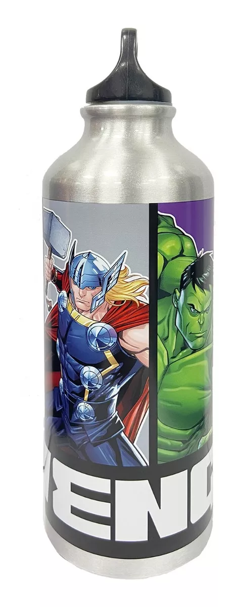 Botella De Aluminio Termica Avengers 500 Ml Agarradera