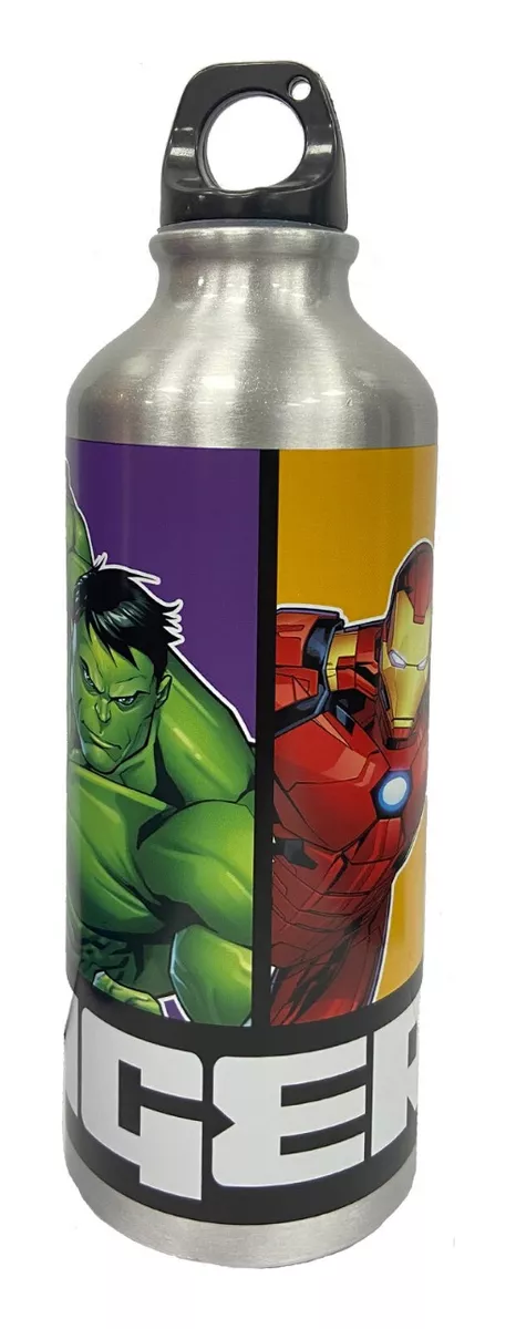 Botella De Aluminio Termica Avengers 500 Ml Agarradera