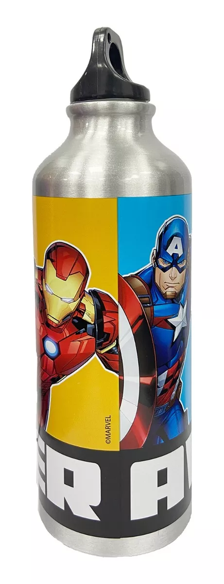 Botella De Aluminio Termica Avengers 500 Ml Agarradera