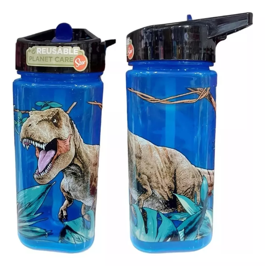 Botella Plástico Cuadrada 530 Ml Jurassic World Park Oficial