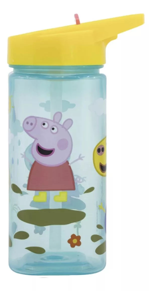 Botella Plástico Cuadrada 510 Ml Peppa Pig Libre Bpa