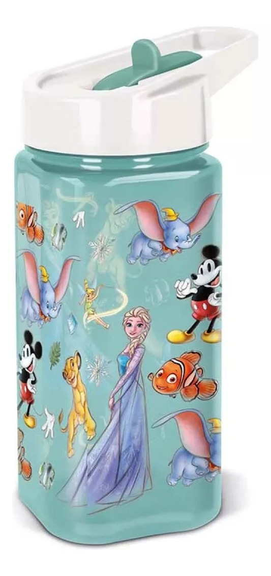 Botella Plástico Cuadrada 530 Ml Disney 100 Años Especial