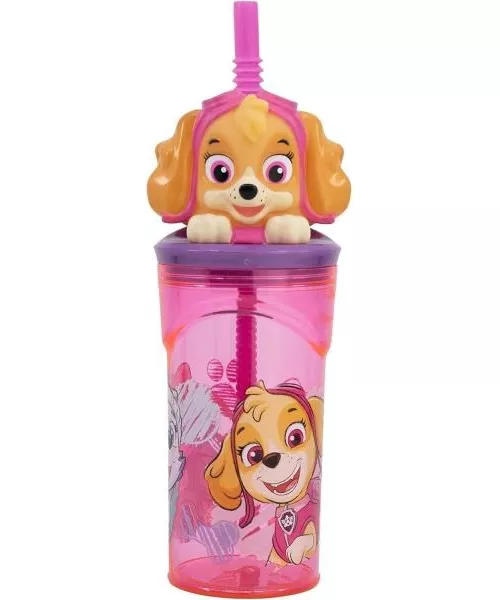 Vaso Alto Con Forma 3d Paw Patrol 18 Cm 360ml Skye Pajita