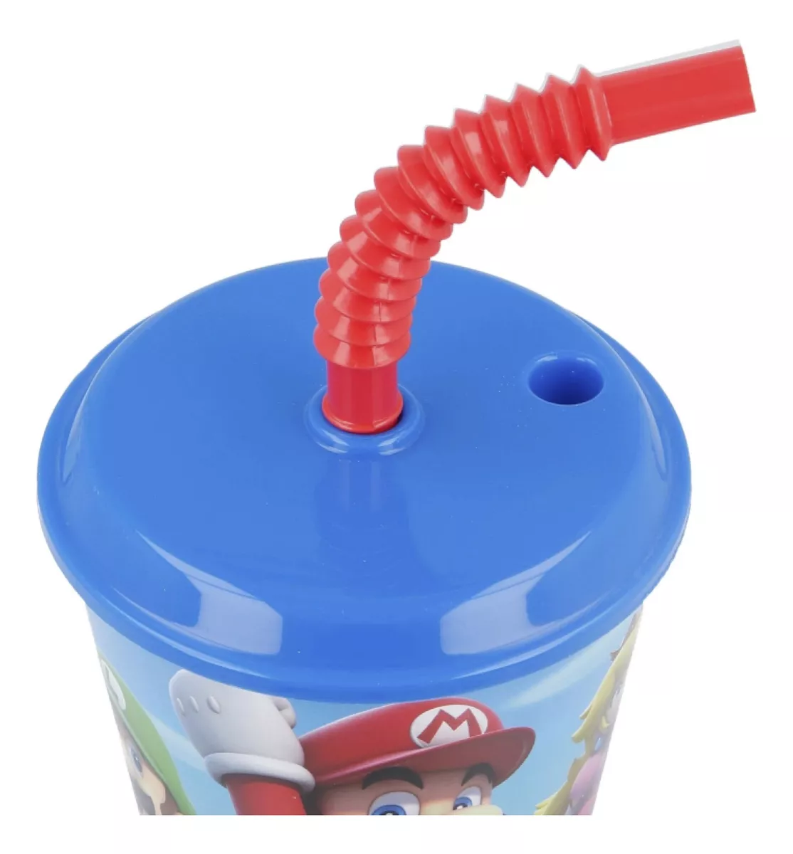 Vaso Plástico Con Pajita Retráctil Super Mario Bros 430 Ml