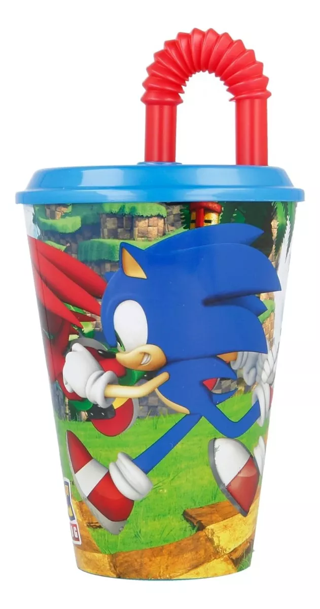 Vaso Plástico Con Pajita Retráctil Sonic 430 Ml