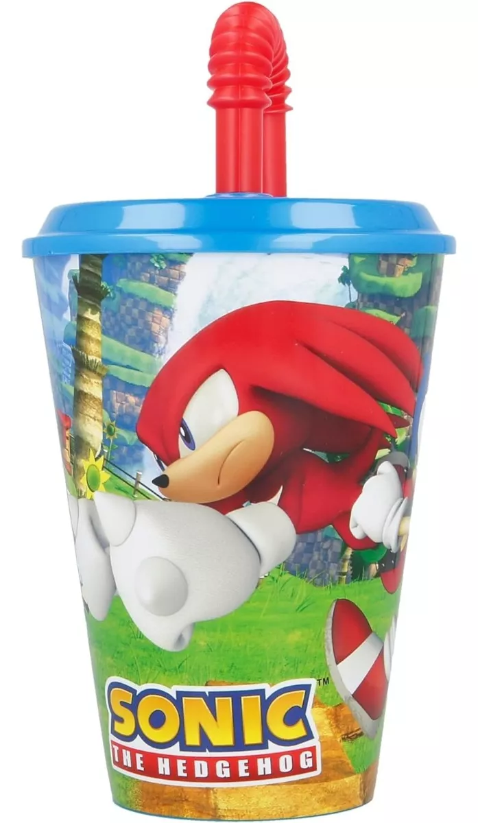 Vaso Plástico Con Pajita Retráctil Sonic 430 Ml