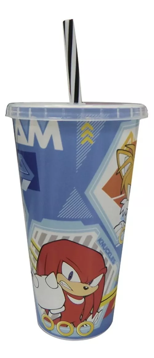 Vaso Plástico Con Pajita Sonic 700ml Original Y Oficial