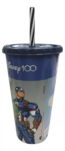 Vaso Botella Plástico Con Pajita 700ml Avengers Marvel