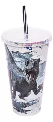 Vaso Botella Plástico Con Pajita 700ml Jurassic World