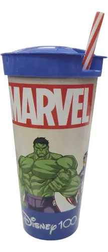 Vaso Plástico 2 En 1 Pote 220 Ml Vaso 540 Ml Avengers Marvel