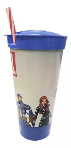 Vaso Plástico 2 En 1 Pote 220 Ml Vaso 540 Ml Avengers Marvel