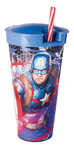 Vaso Plástico 2 En 1 Pote 220 Ml Vaso 540 Ml Avengers Marvel