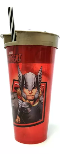 Vaso Plástico 2 En 1 Pote 220 Ml Vaso 540 Ml Avengers Marvel