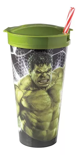 Vaso Plástico 2 En 1 Pote 220 Ml Vaso 540 Ml Avengers Marvel