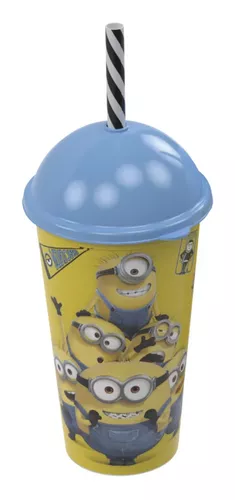 Vaso Plástico Milkshake Con Pajita 500 Ml Minions