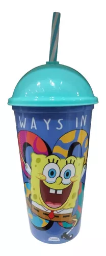 Vaso Plástico Milkshake Con Pajita 500 Ml Bob Esponja