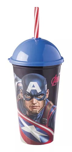 Vaso Plástico Milkshake Con Pajita 500 Ml Avengers Marvel