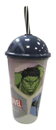 Vaso Plástico Milkshake Con Pajita 500 Ml Avengers Marvel