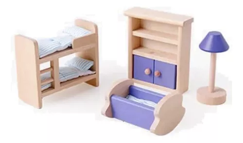 Juego De Dormitorio Para Muñecas De Madera Onshine Casa