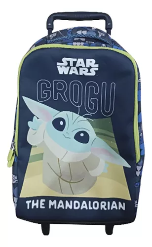 Mochila Infantil Baby Yoda Neopreno 37x29x12 Con Ruedas