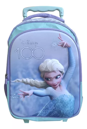 Mochila Infantil Escolar 3d Frozen 40x30x11 Ruedas Carro